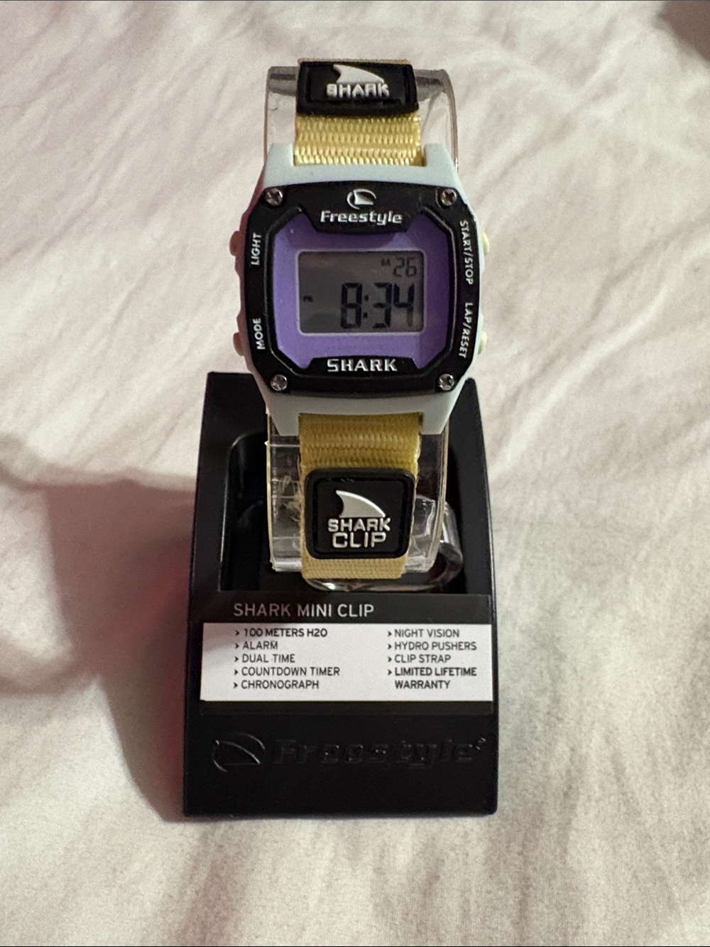 Freestyle Shark Mini Clip Watch in Yellow and Purple
